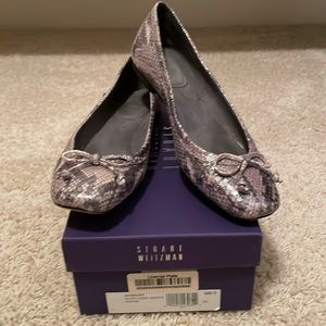 Stuart Whitman Silver Cosmic Serpent Ballet Flats